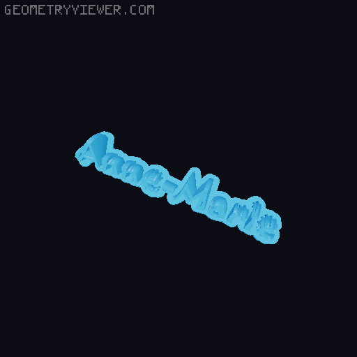 Sweeping crazy name tag 3D model thumbnail