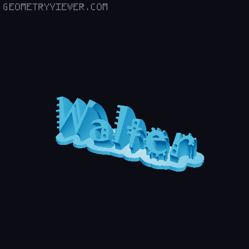 Sweeping crazy name tag 3D model thumbnail