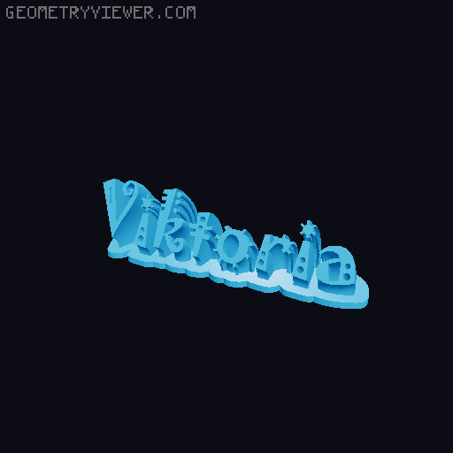 Sweeping crazy name tag 3D model thumbnail