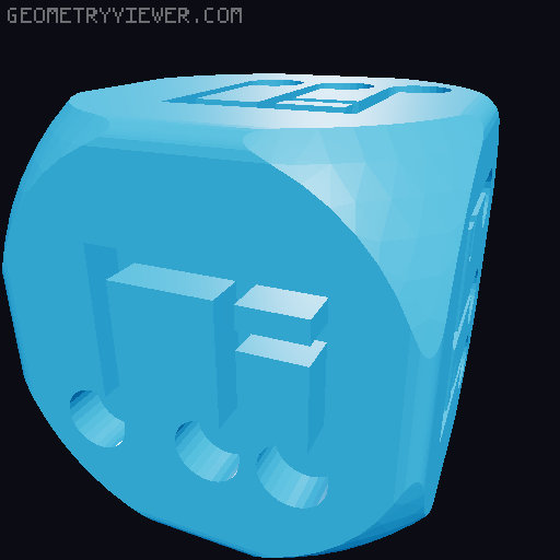 Rhythm dice, dice with notes 3D model thumbnail