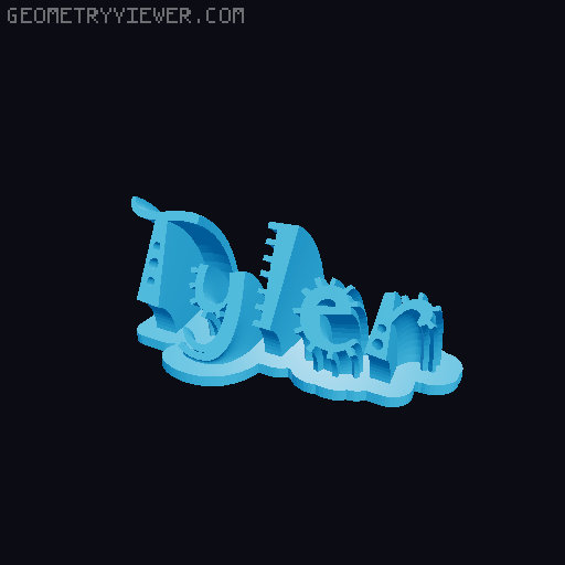Sweeping crazy name tag 3D model thumbnail