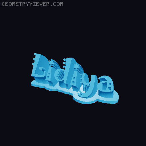 Sweeping crazy name tag 3D model thumbnail