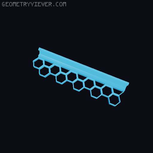 LED strip pieces for Honeycomb storage wall 3D model thumbnail