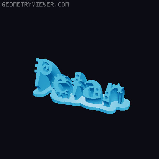 Sweeping crazy name tag 3D model thumbnail