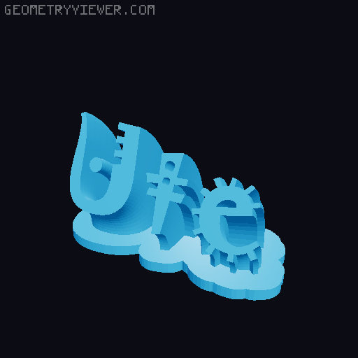 Sweeping crazy name tag 3D model thumbnail
