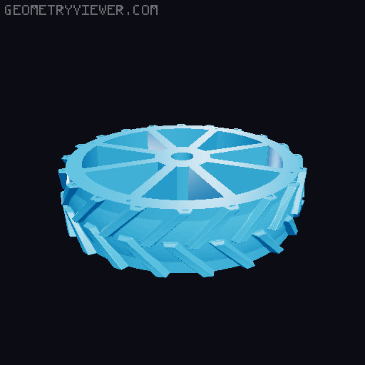 Robot Mower L300 wheels 3D model thumbnail