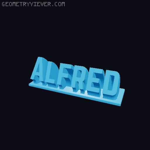 Sweeping Name Tag 3D model thumbnail