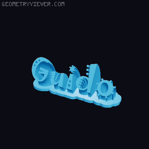 Sweeping crazy name tag 3D model thumbnail