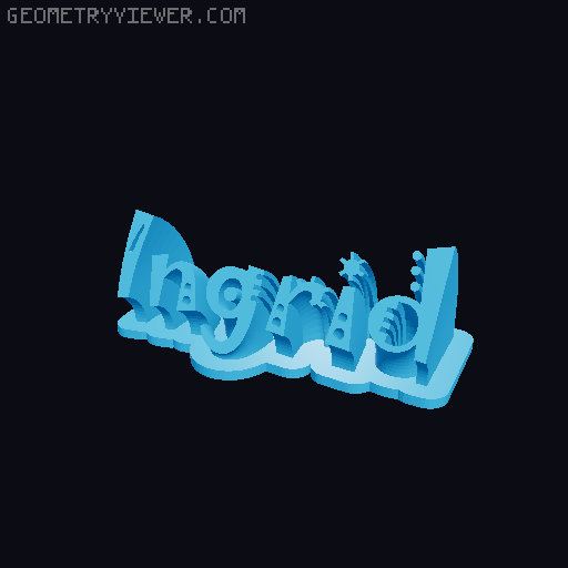 Sweeping crazy name tag 3D model thumbnail