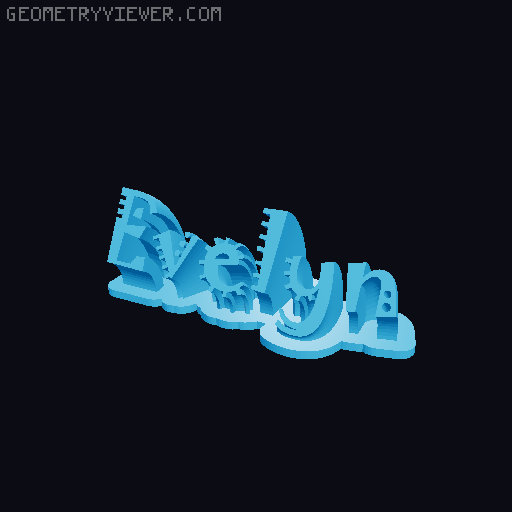 Sweeping crazy name tag 3D model thumbnail