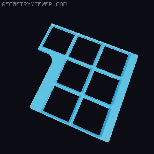 Gridfinity baseplates for Harbor Freight parts organizer - medium (cut) 3D model thumbnail