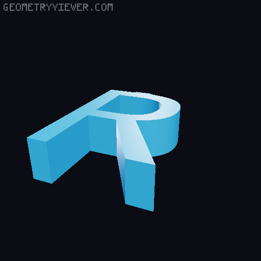 Customizable necklace letters 3D model thumbnail
