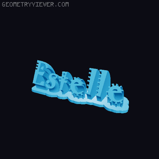 Sweeping crazy name tag 3D model thumbnail