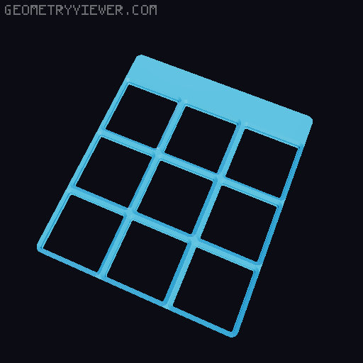 Gridfinity Baseplate Ikea Alex Prusa Mini 3D model thumbnail