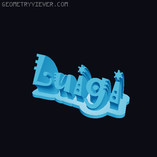 Sweeping crazy name tag 3D model thumbnail