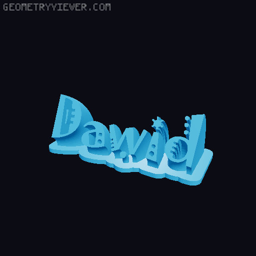 Sweeping crazy name tag 3D model thumbnail