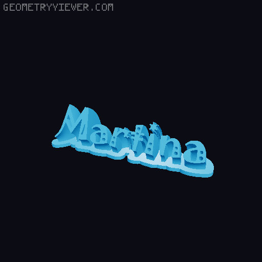 Sweeping crazy name tag 3D model thumbnail