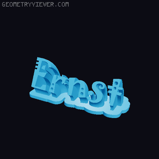 Sweeping crazy name tag 3D model thumbnail