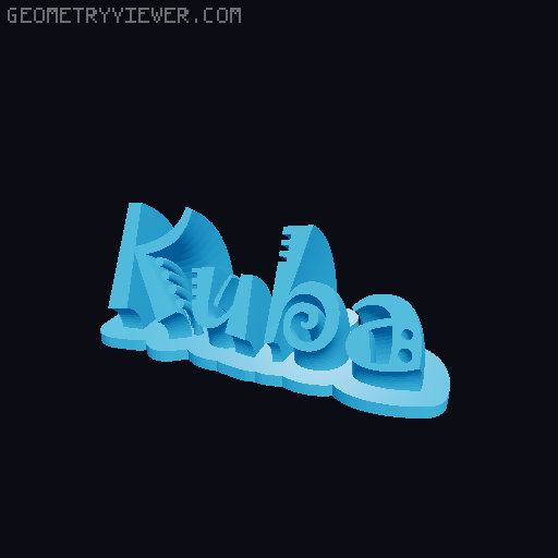 Sweeping crazy name tag 3D model thumbnail