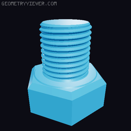 Hundreds of Metric Hex Screws Version 1: M2, M3, M4, M5, M6, M8, M10, M12, M14, M16, ... M48 3D model thumbnail