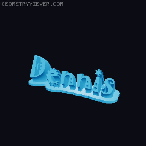 Sweeping crazy name tag 3D model thumbnail