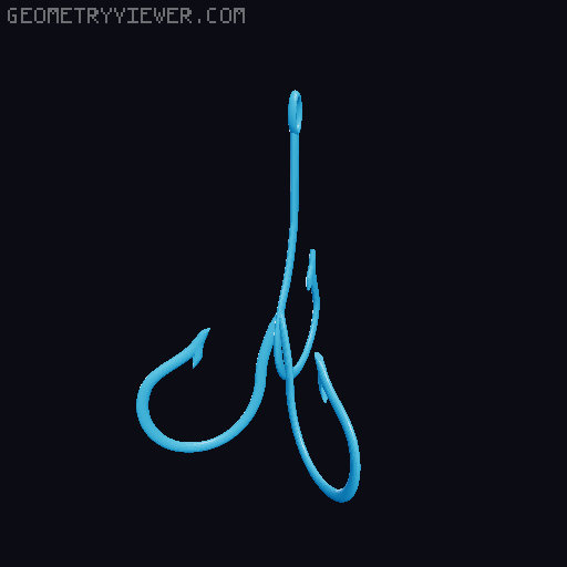 Model A Day Challenge - Day 72 - Fishing Hook 3D model thumbnail