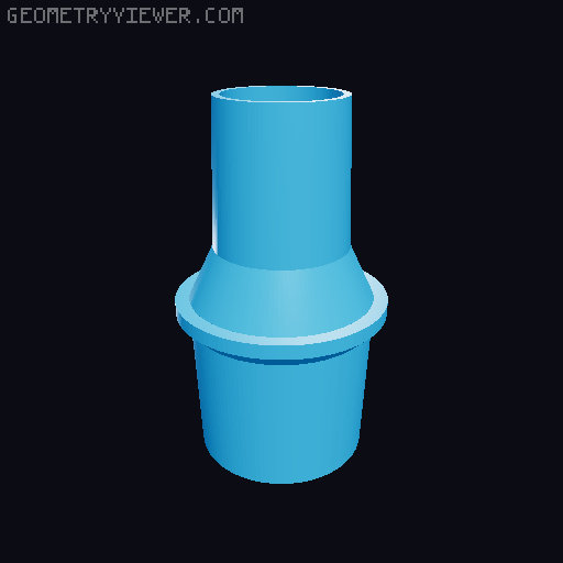 Vacuum hose adapters for all common sizes 3D model thumbnail