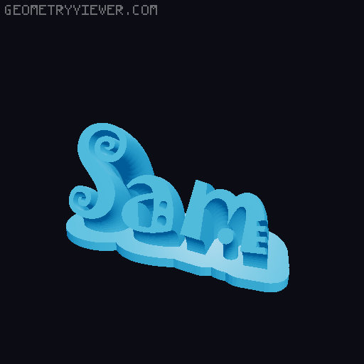 Sweeping crazy name tag 3D model thumbnail