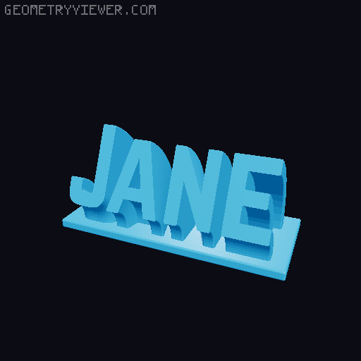 Sweeping Name Tag 3D model thumbnail
