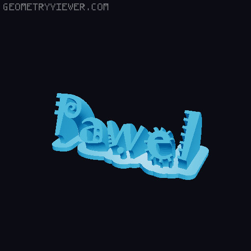 Sweeping crazy name tag 3D model thumbnail