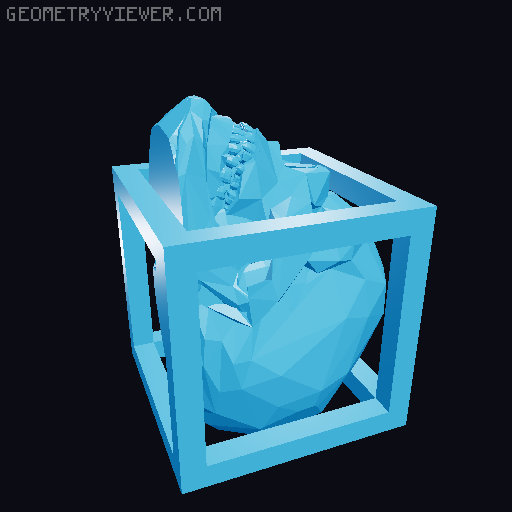 Low Poly Captured Skull - No Supports 3D model thumbnail