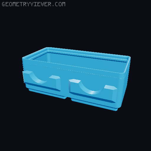 Parametric Gridfinity bins for GOEWS 3D model thumbnail