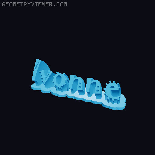 Sweeping crazy name tag 3D model thumbnail