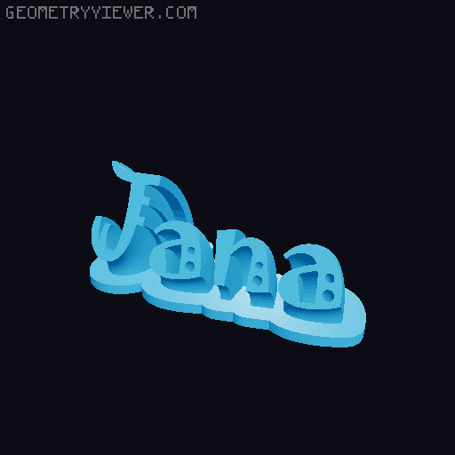Sweeping crazy name tag 3D model thumbnail