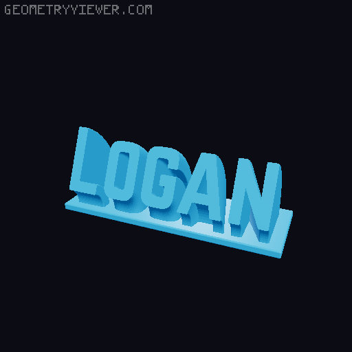 Sweeping Name Tag 3D model thumbnail
