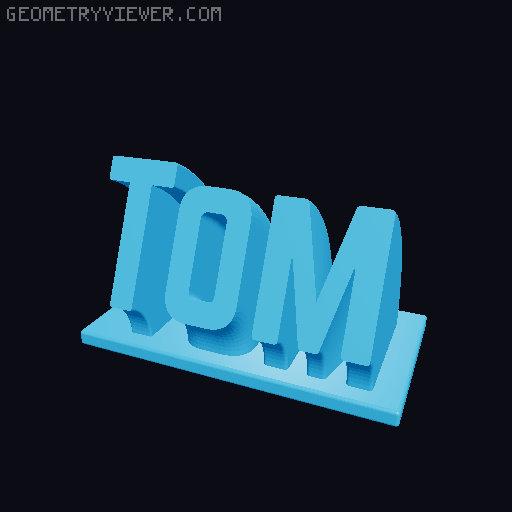Sweeping Name Tag 3D model thumbnail