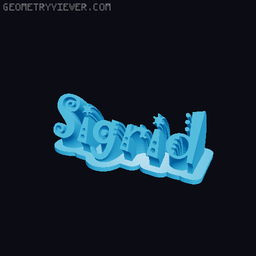 Sweeping crazy name tag 3D model thumbnail