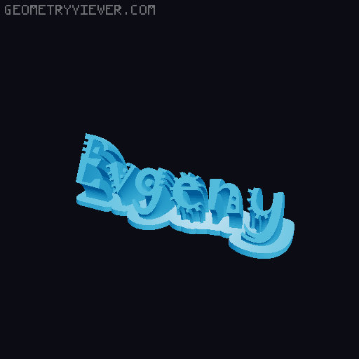 Sweeping crazy name tag 3D model thumbnail