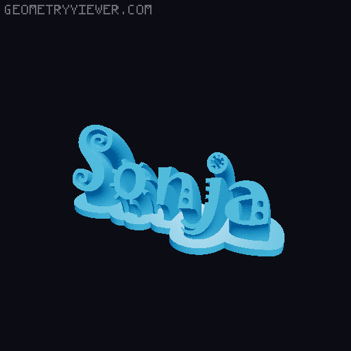 Sweeping crazy name tag 3D model thumbnail