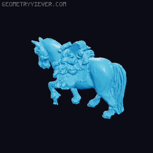 Brave Short guy and his pony 3D model thumbnail