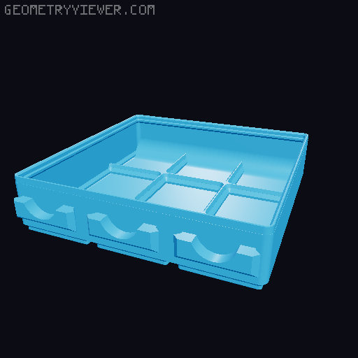 Parametric Gridfinity bins for GOEWS 3D model thumbnail