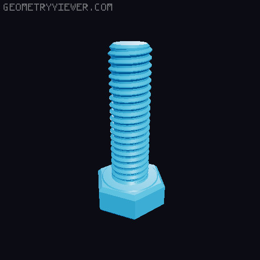Hundreds of Metric Hex Screws Version 1: M2, M3, M4, M5, M6, M8, M10, M12, M14, M16, ... M48 3D model thumbnail