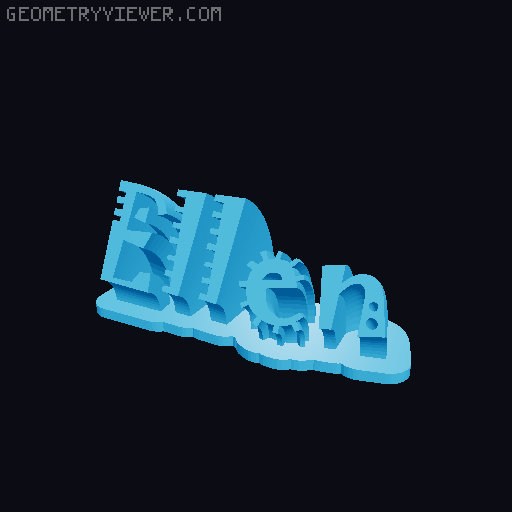 Sweeping crazy name tag 3D model thumbnail