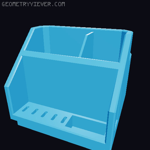 Rugged Desk Organizer Adjusted 3D model thumbnail