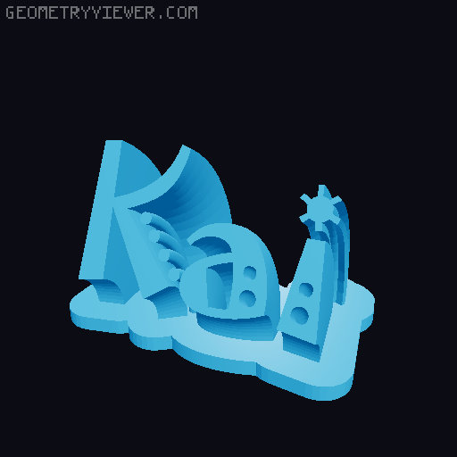 Sweeping crazy name tag 3D model thumbnail