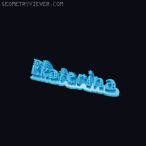 Sweeping crazy name tag 3D model thumbnail
