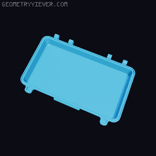 Rugged Box with Magnetic Latch (Parametric) 3D model thumbnail