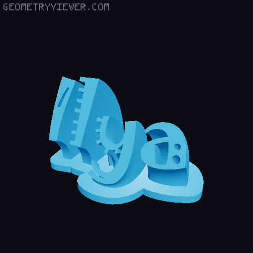 Sweeping crazy name tag 3D model thumbnail