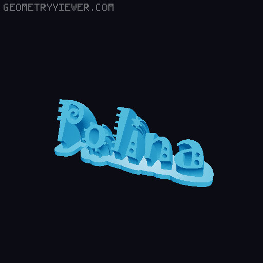 Sweeping crazy name tag 3D model thumbnail