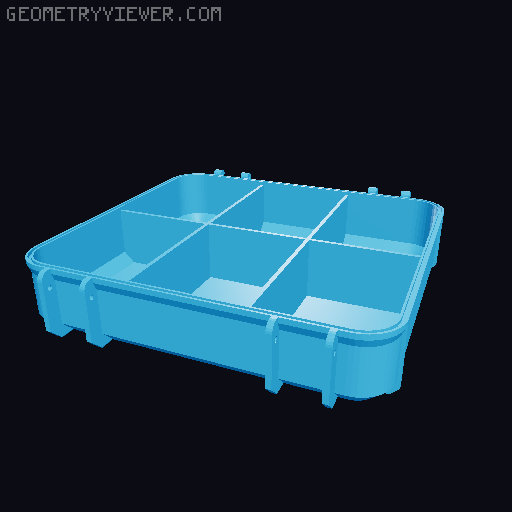 Pack of Tool Box Bases with Compartments 3D model thumbnail